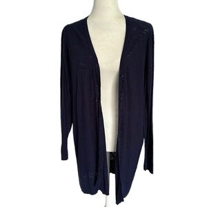 Torrid dark blue cotton blend longer length cardigan Torrid size 0 reg size 12